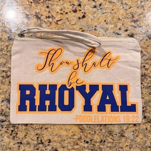 Sigma Gamma Rho Canvas Wristlet Pouch – “Thou Shalt Be RHOyal” | Sorority Gift